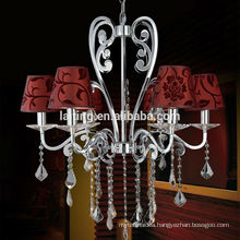 Home Decoration Metal Art Lighting Cast Iron Chandelier Lamp Fabric